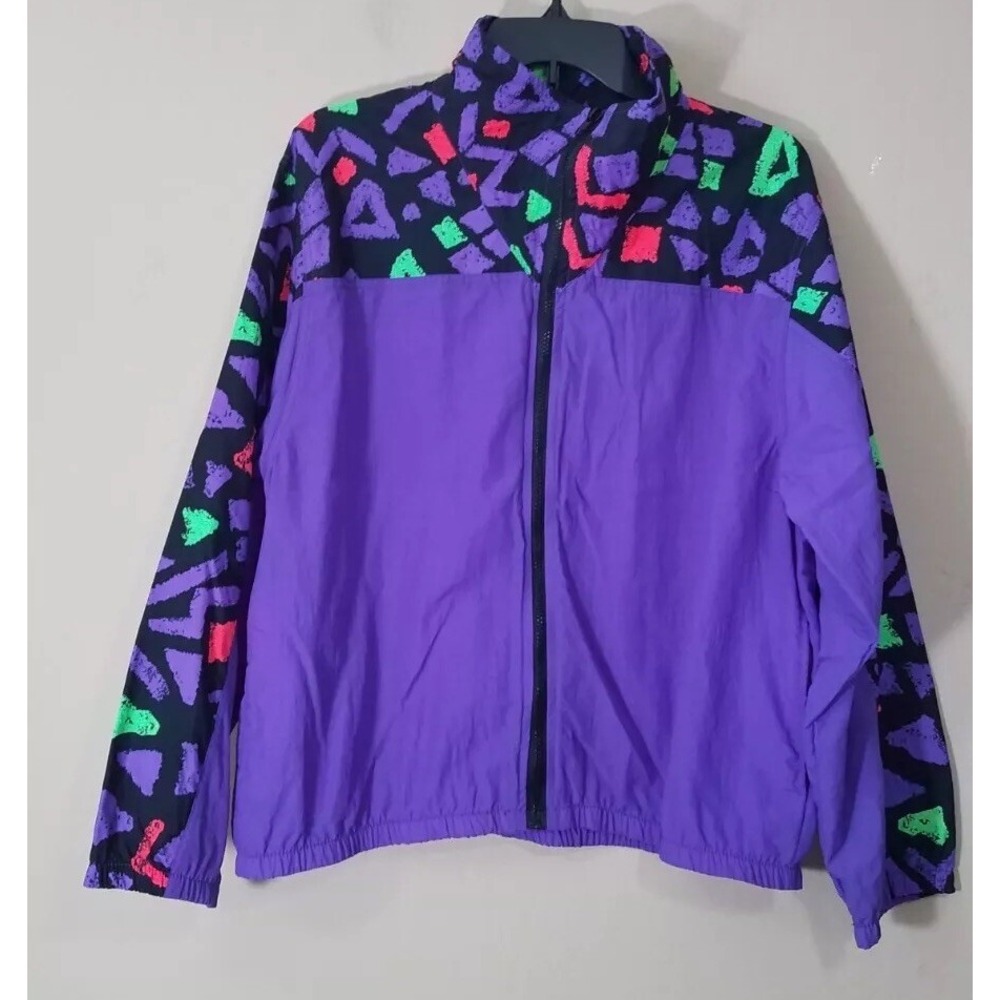 Cheetah Mervyns Track Windbreaker‎ Jacket Purple size Small VTG 90's